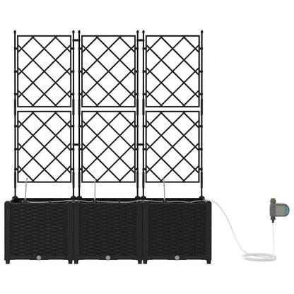 Garten-Pflanzgefäß 3 pcs Schwarz Stahl