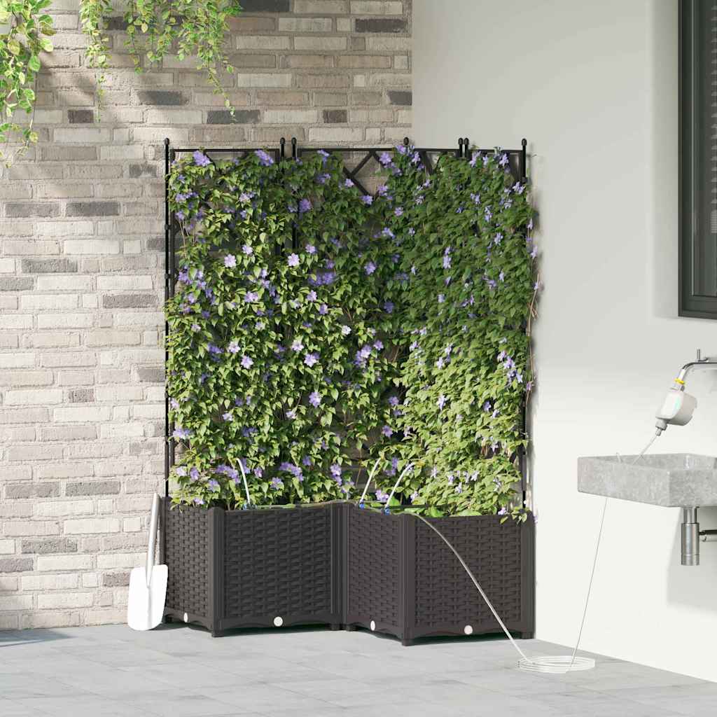 vidaXL Jardinière de jardin 3 pcs Noir Acier