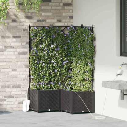 vidaXL Jardinière de jardin 3 pcs Noir Acier