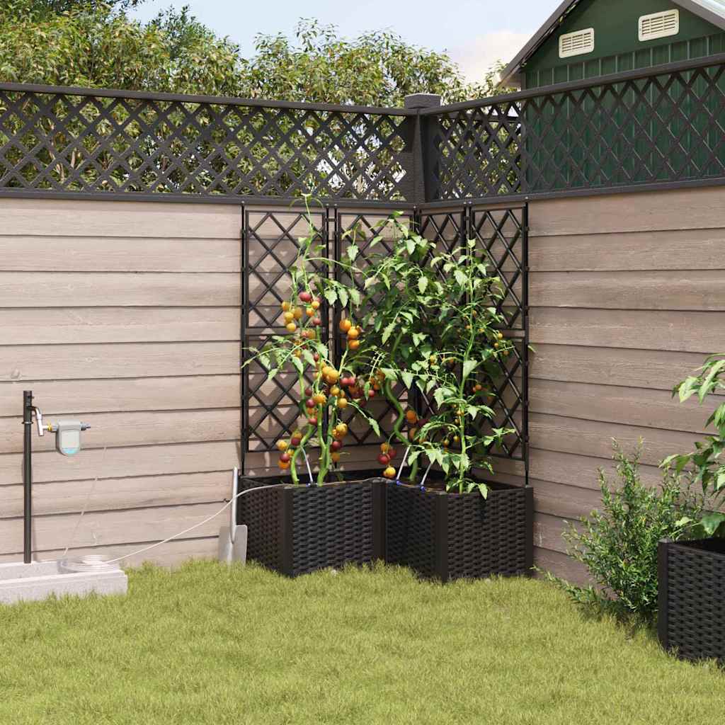vidaXL Jardinière de jardin 3 pcs Noir Acier
