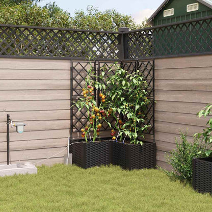vidaXL Jardinière de jardin 3 pcs Noir Acier