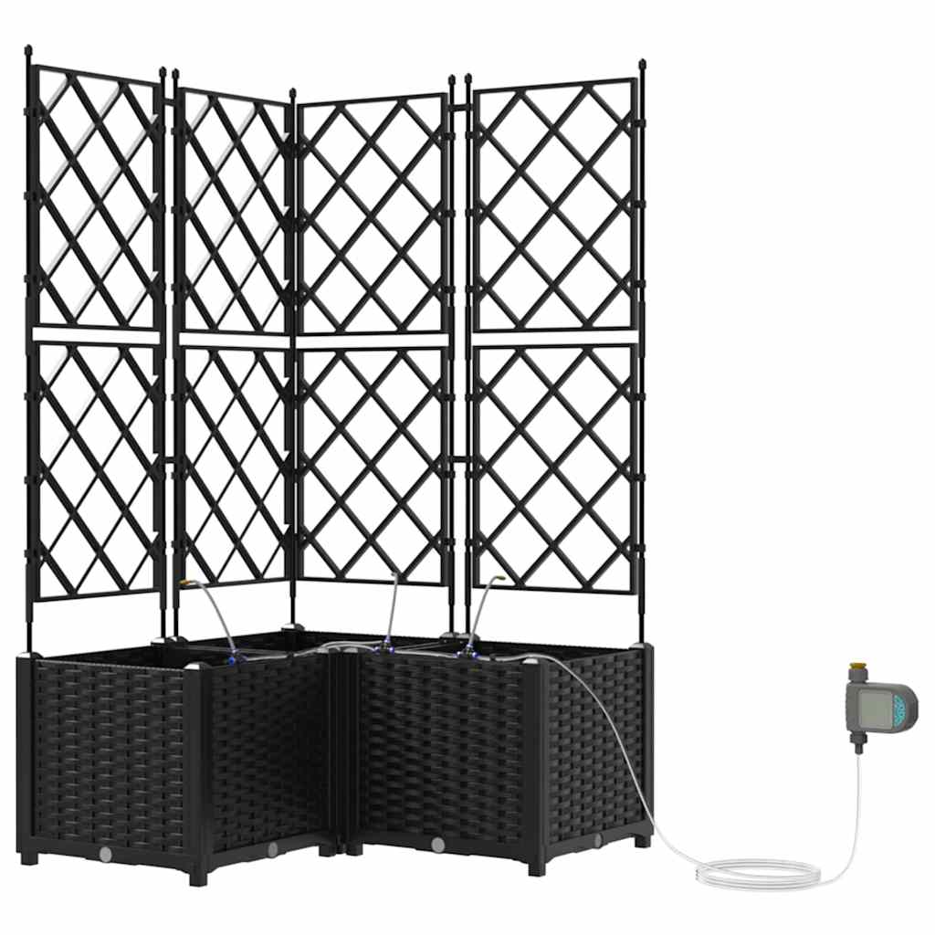 vidaXL Jardinière de jardin 3 pcs Noir Acier