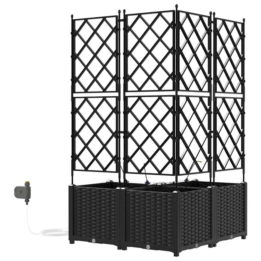 vidaXL Jardinière de jardin 3 pcs Noir Acier