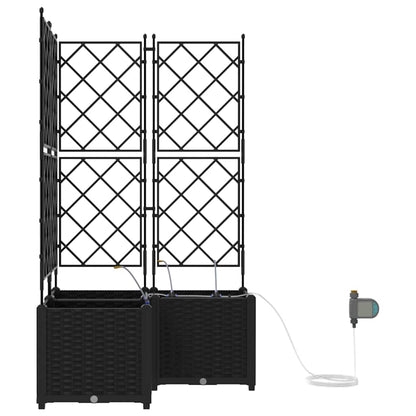 vidaXL Jardinière de jardin 3 pcs Noir Acier