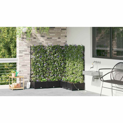 vidaXL Garten-Pflanzgefäß 5 pcs Schwarz Stahl