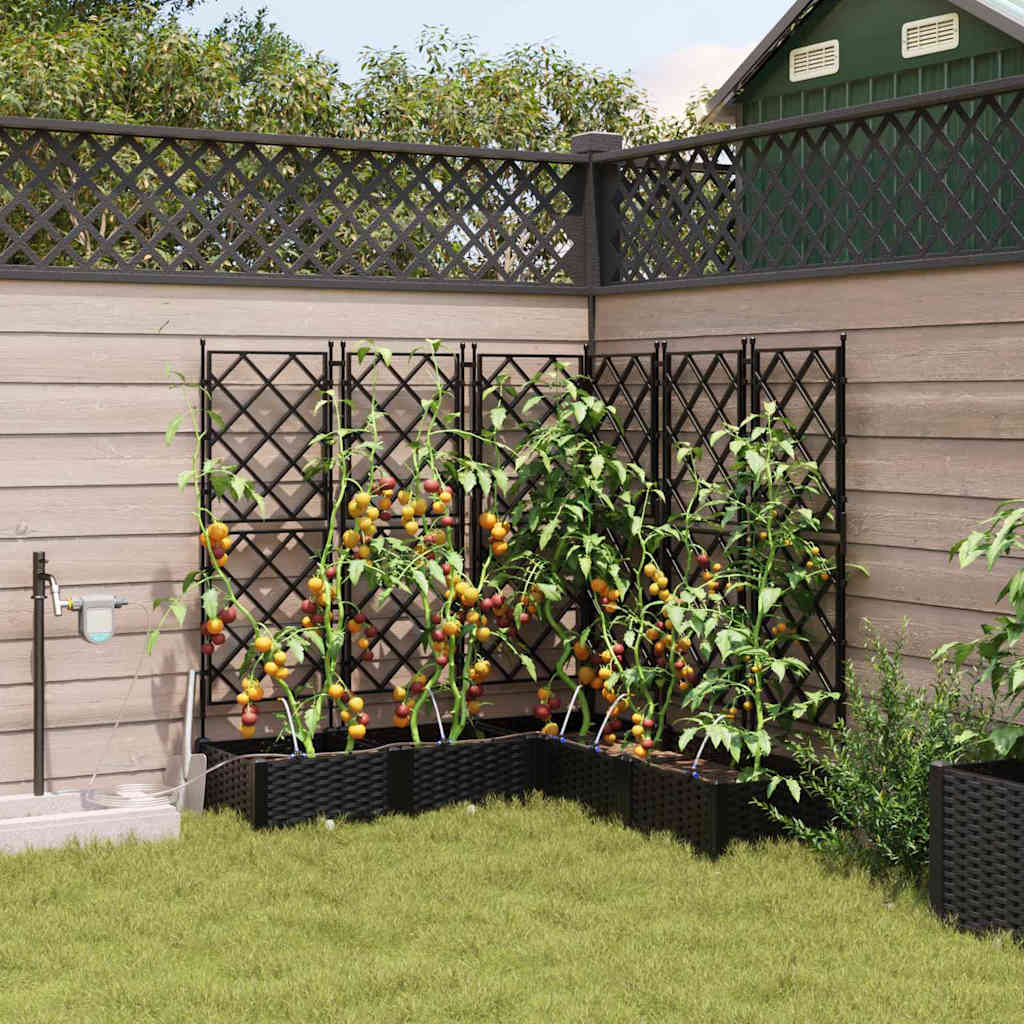 vidaXL Garten-Pflanzgefäß 5 pcs Schwarz Stahl