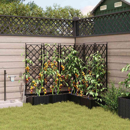 vidaXL Garten-Pflanzgefäß 5 pcs Schwarz Stahl