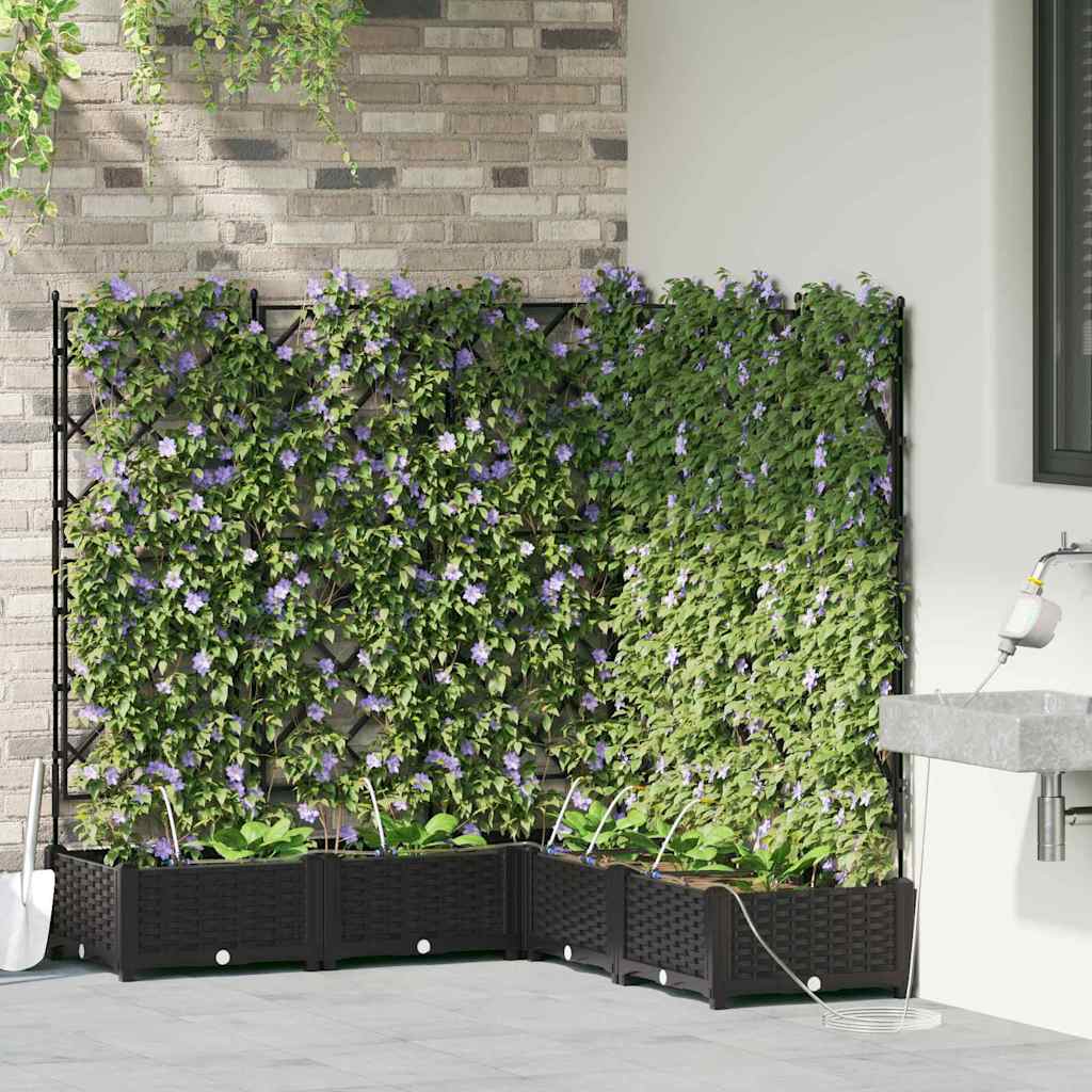 vidaXL Garten-Pflanzgefäß 5 pcs Schwarz Stahl