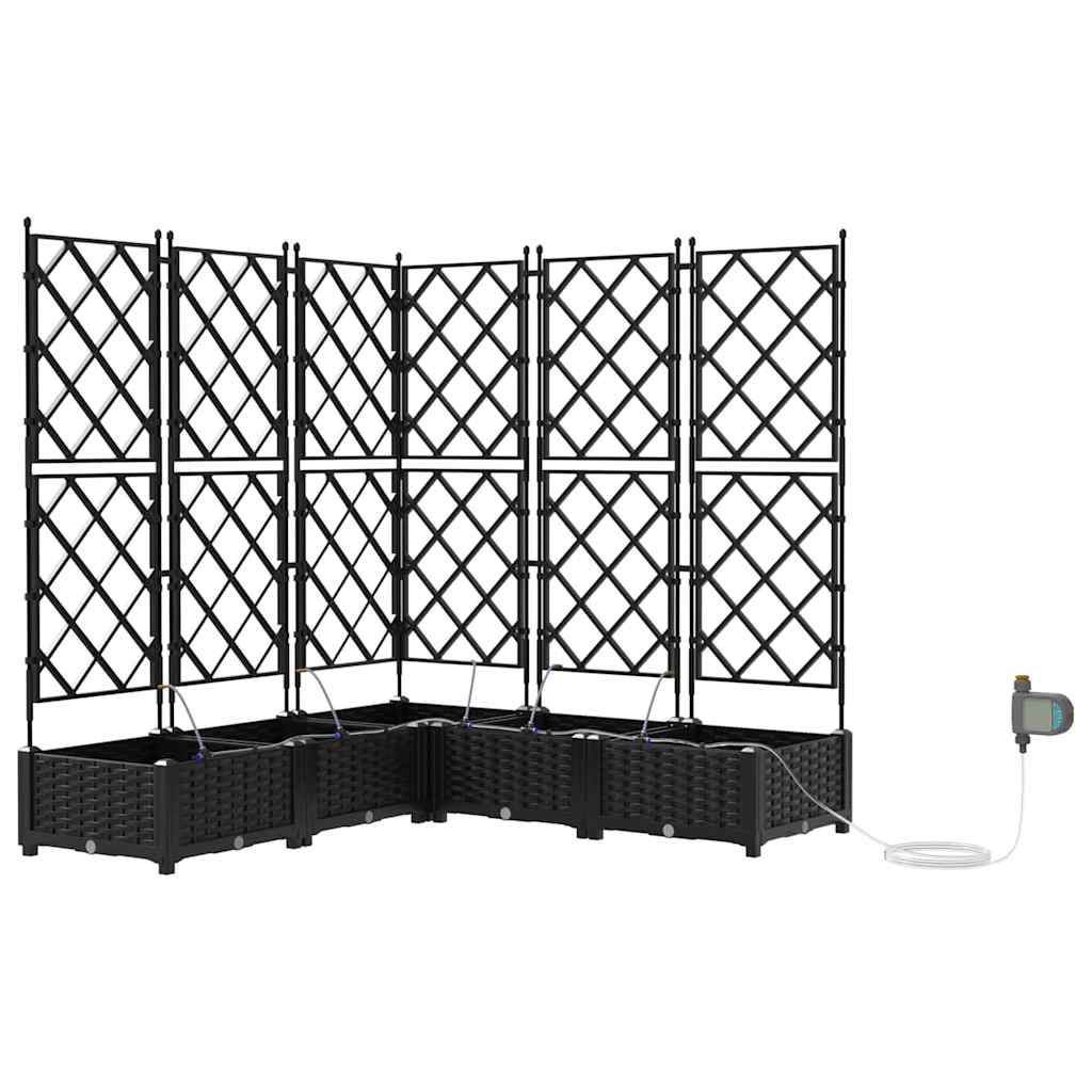 vidaXL Garten-Pflanzgefäß 5 pcs Schwarz Stahl