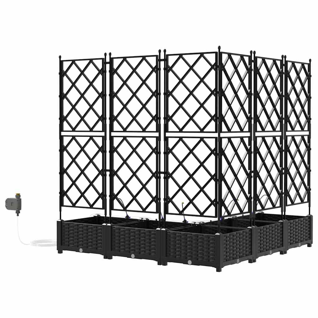 vidaXL Garten-Pflanzgefäß 5 pcs Schwarz Stahl