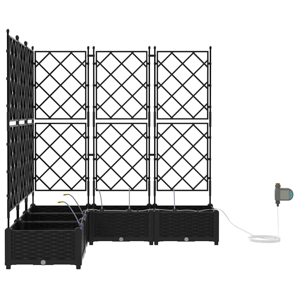 vidaXL Garten-Pflanzgefäß 5 pcs Schwarz Stahl