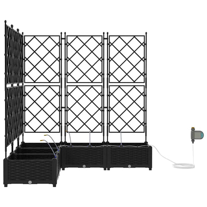 vidaXL Garten-Pflanzgefäß 5 pcs Schwarz Stahl