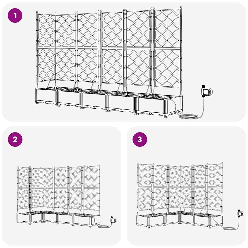 vidaXL Garten-Pflanzgefäß 5 pcs Schwarz Stahl