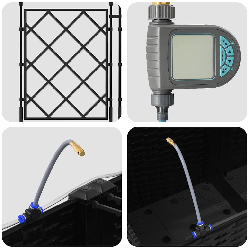 Garten-Pflanzgefäß 5 pcs Schwarz Stahl