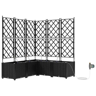 vidaXL Garten-Pflanzgefäß 5 pcs Schwarz Stahl