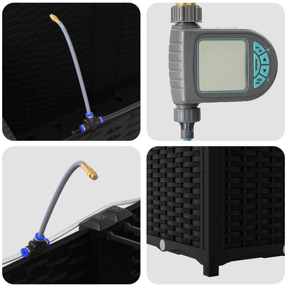 Garten-Pflanzgefäß 4 pcs Schwarz 160 x 40 x 53 cm Stahl