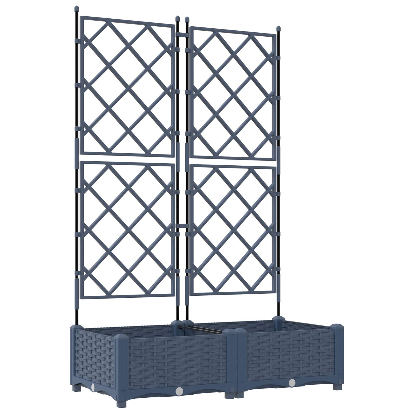 vidaXL Garten-Pflanzgefäß 2 pcs Grau 80 x 40 x 125,5 cm Stahl