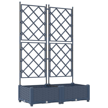 vidaXL Garten-Pflanzgefäß 2 pcs Grau 80 x 40 x 125,5 cm Stahl