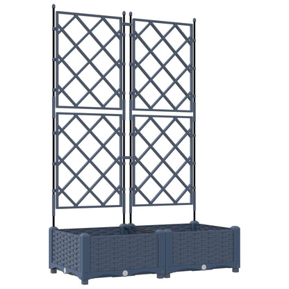 vidaXL Garten-Pflanzgefäß 2 pcs Grau 80 x 40 x 125,5 cm Stahl