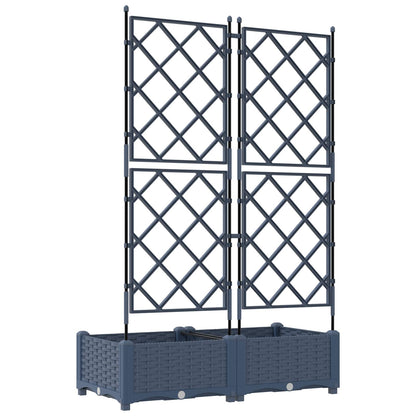 vidaXL Garten-Pflanzgefäß 2 pcs Grau 80 x 40 x 125,5 cm Stahl