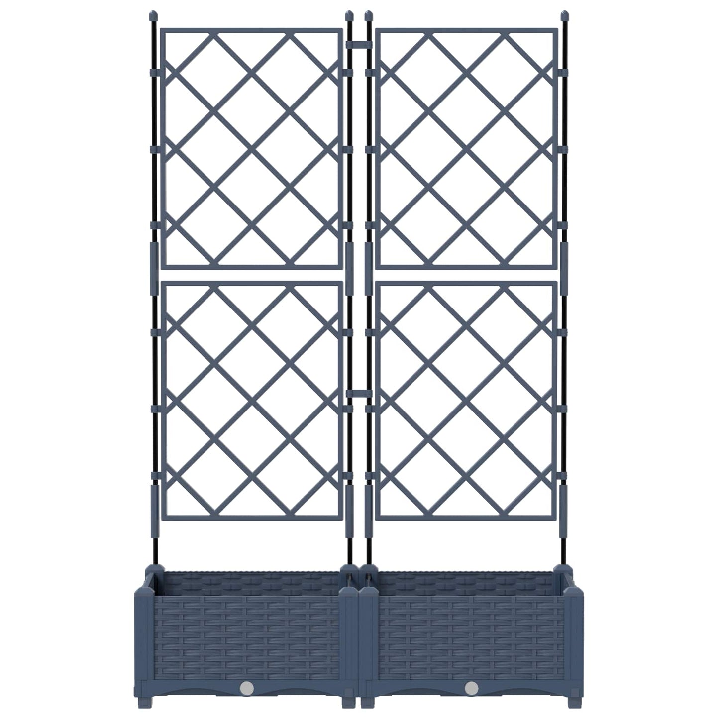 vidaXL Garten-Pflanzgefäß 2 pcs Grau 80 x 40 x 125,5 cm Stahl