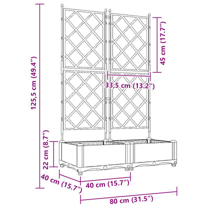 vidaXL Garten-Pflanzgefäß 2 pcs Grau 80 x 40 x 125,5 cm Stahl