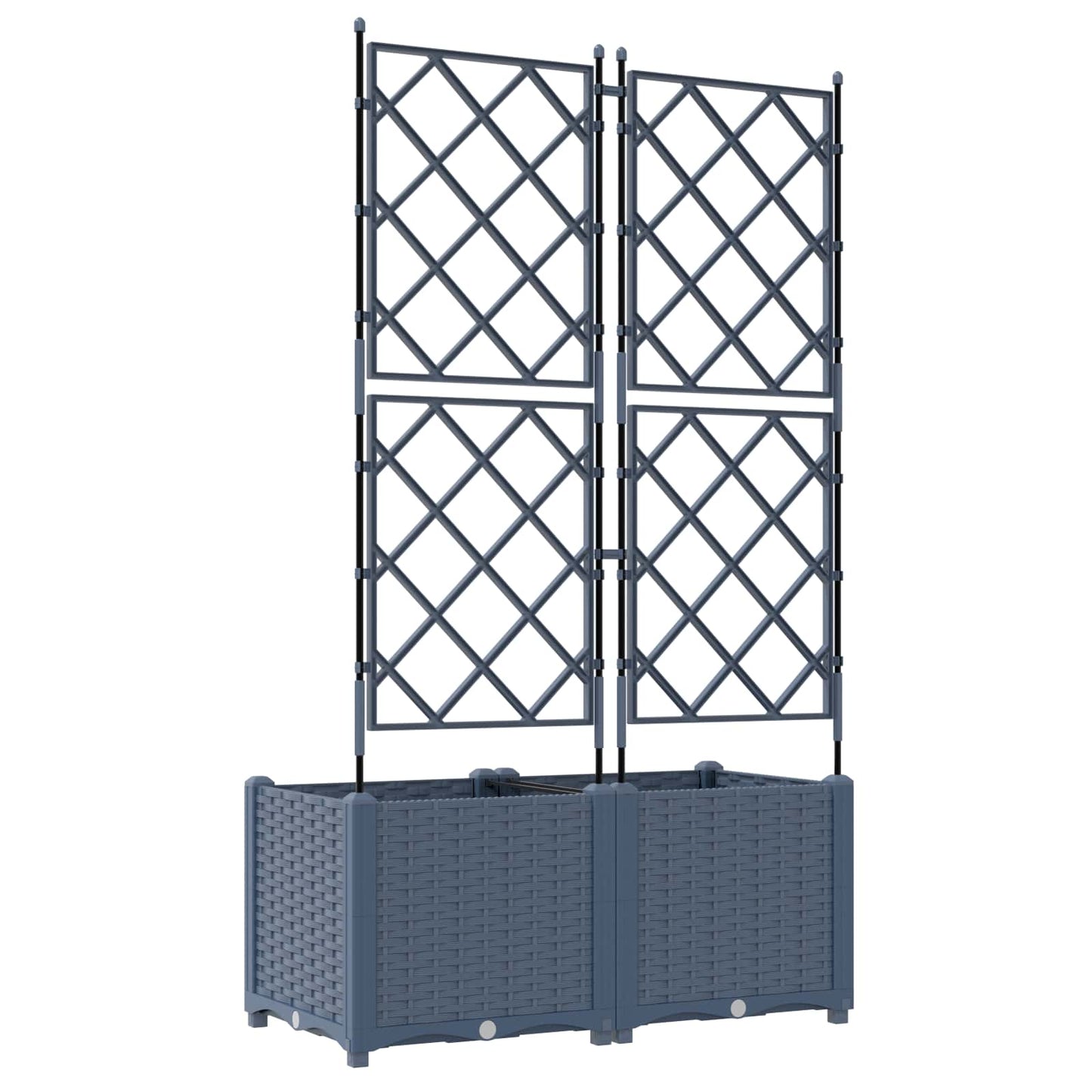 vidaXL Garten-Pflanzgefäß 2 pcs Grau 80 x 40 x 143 cm Stahl