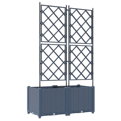 vidaXL Garten-Pflanzgefäß 2 pcs Grau 80 x 40 x 143 cm Stahl