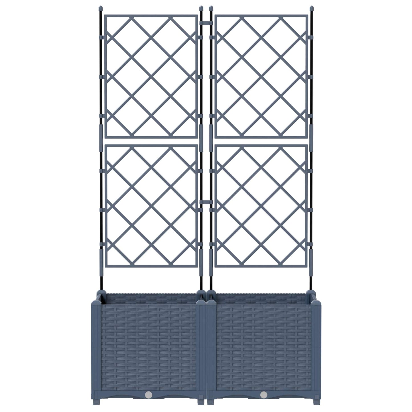 vidaXL Garten-Pflanzgefäß 2 pcs Grau 80 x 40 x 143 cm Stahl