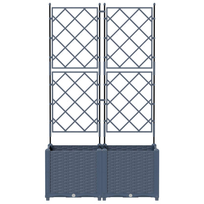 vidaXL Garten-Pflanzgefäß 2 pcs Grau 80 x 40 x 143 cm Stahl