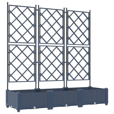 vidaXL Garten-Pflanzgefäß 3 pcs Grau 120 x 40 x 125,5 cm Stahl