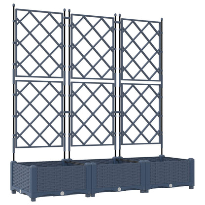 vidaXL Garten-Pflanzgefäß 3 pcs Grau 120 x 40 x 125,5 cm Stahl
