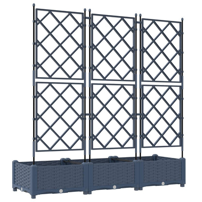 vidaXL Garten-Pflanzgefäß 3 pcs Grau 120 x 40 x 125,5 cm Stahl