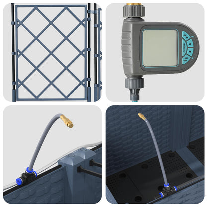 Garten-Pflanzgefäß 3 pcs Grau 120 x 40 x 143 cm Stahl