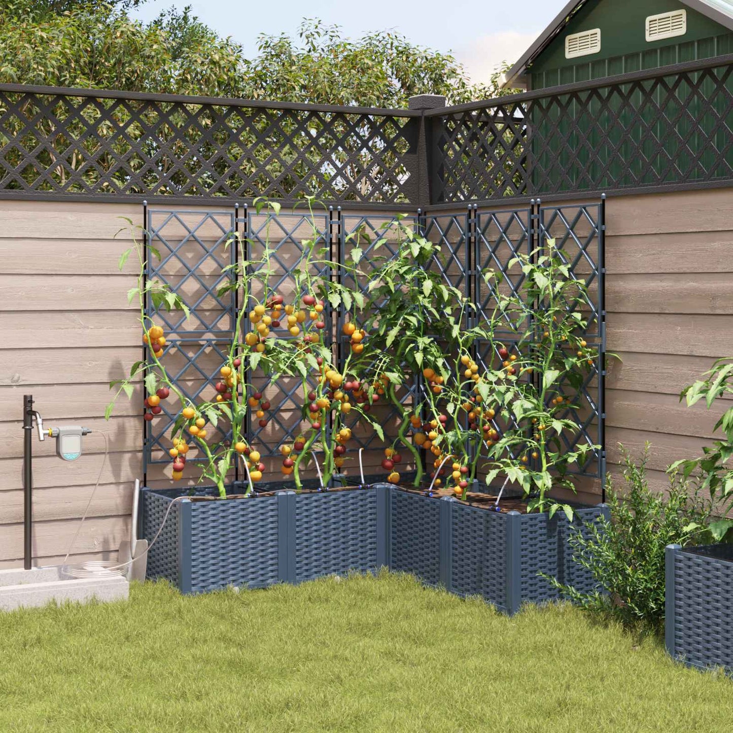 Garten-Pflanzgefäß 3 pcs Grau 120 x 40 x 143 cm Stahl