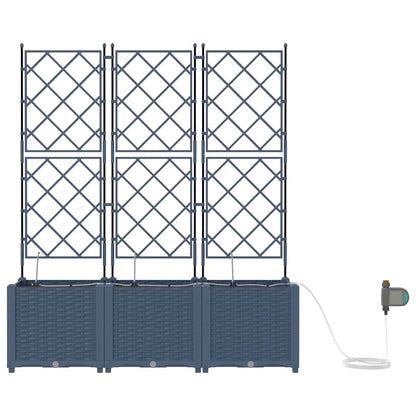 Garten-Pflanzgefäß 3 pcs Grau 80 x 80 x 143 cm Stahl