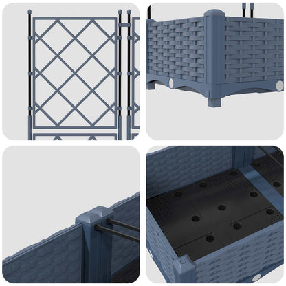 vidaXL Jardinière de jardin 5 pcs Gris 120 x 120 x 125,5 cm Acier