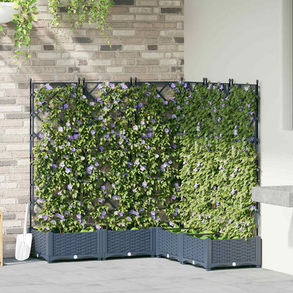 vidaXL Jardinière de jardin 5 pcs Gris 120 x 120 x 125,5 cm Acier