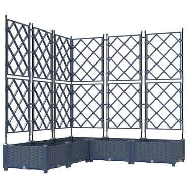 vidaXL Jardinière de jardin 5 pcs Gris 120 x 120 x 125,5 cm Acier