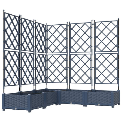 vidaXL Jardinière de jardin 5 pcs Gris 120 x 120 x 125,5 cm Acier