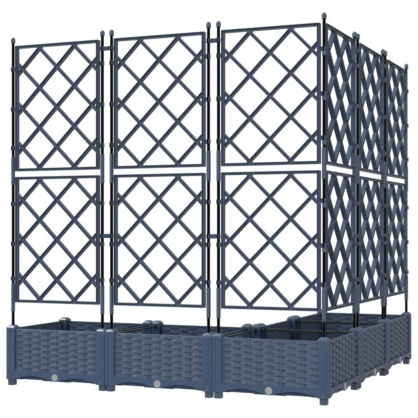 vidaXL Jardinière de jardin 5 pcs Gris 120 x 120 x 125,5 cm Acier