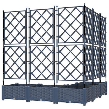 vidaXL Jardinière de jardin 5 pcs Gris 120 x 120 x 125,5 cm Acier