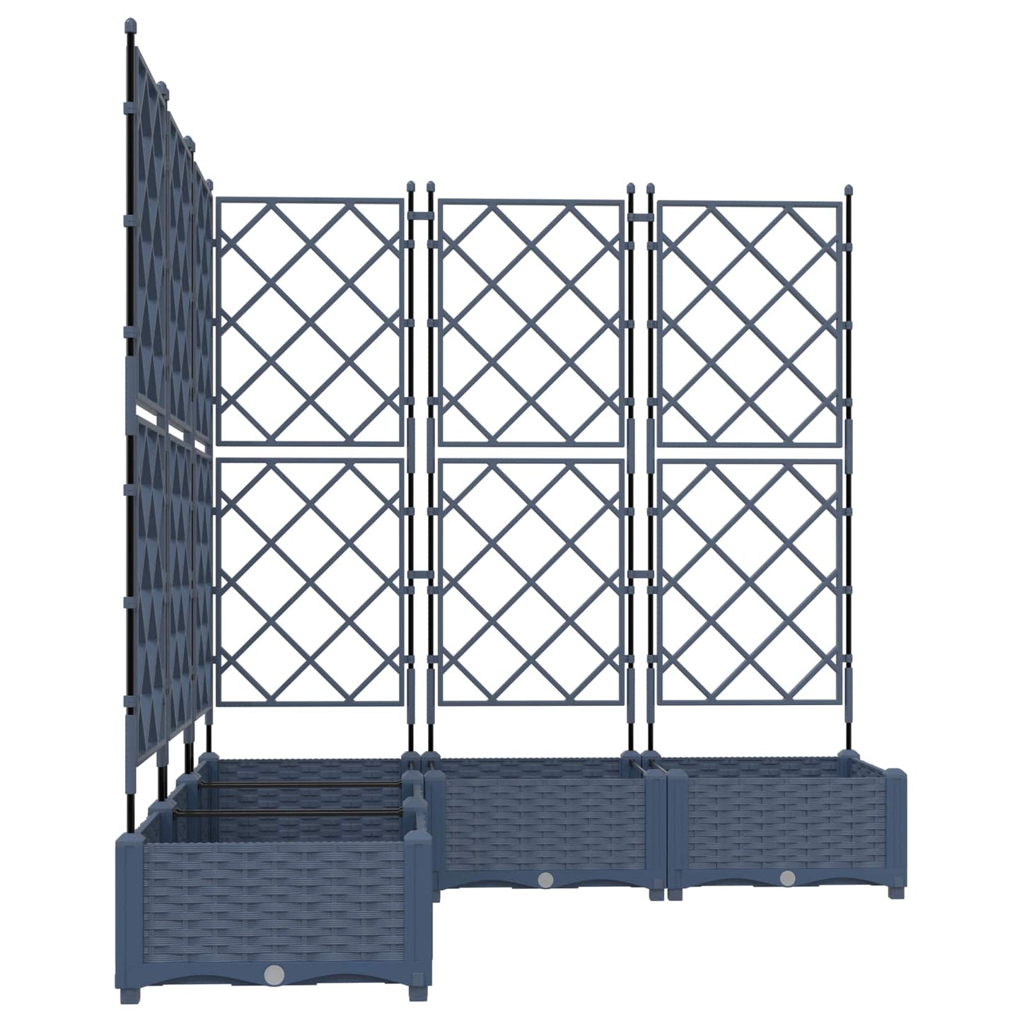 vidaXL Jardinière de jardin 5 pcs Gris 120 x 120 x 125,5 cm Acier