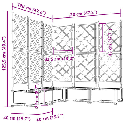 vidaXL Jardinière de jardin 5 pcs Gris 120 x 120 x 125,5 cm Acier