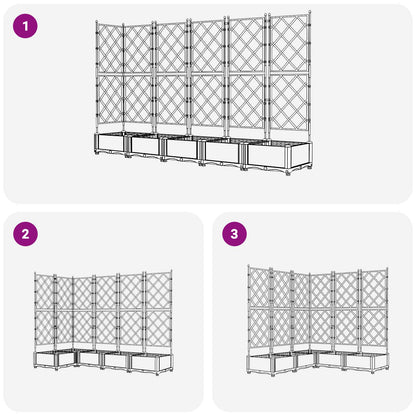 vidaXL Jardinière de jardin 5 pcs Gris 120 x 120 x 125,5 cm Acier
