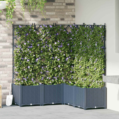 vidaXL Jardinière de jardin 5 pcs Gris 120 x 120 x 143 cm Acier
