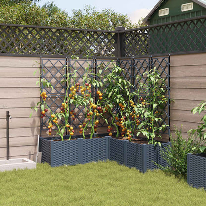 vidaXL Jardinière de jardin 5 pcs Gris 120 x 120 x 143 cm Acier