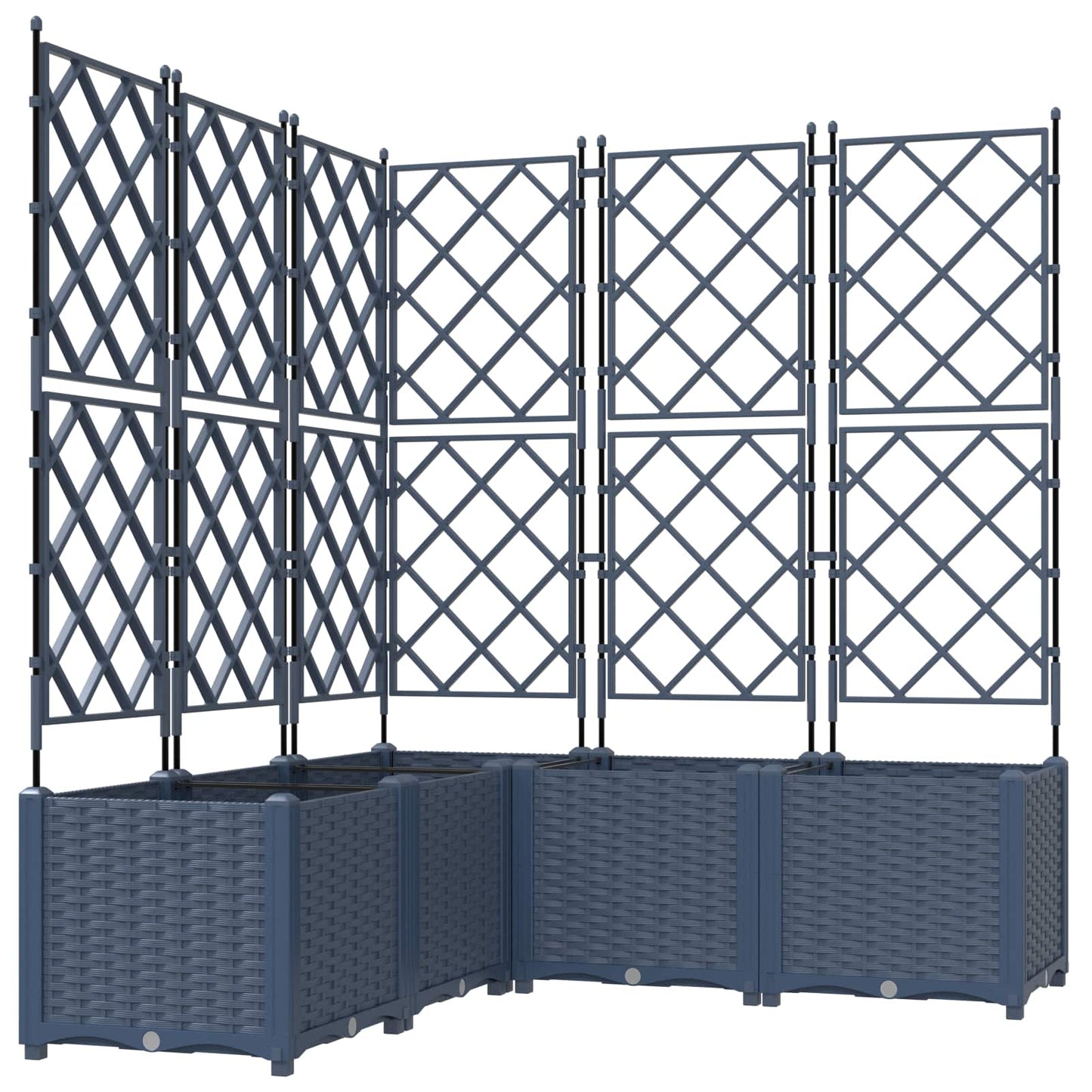 vidaXL Jardinière de jardin 5 pcs Gris 120 x 120 x 143 cm Acier