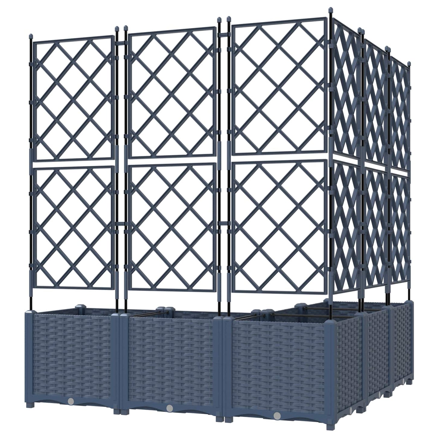 vidaXL Jardinière de jardin 5 pcs Gris 120 x 120 x 143 cm Acier