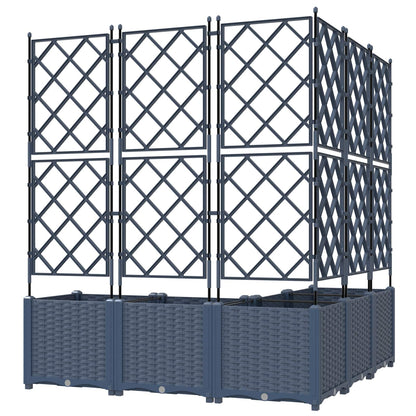 vidaXL Jardinière de jardin 5 pcs Gris 120 x 120 x 143 cm Acier